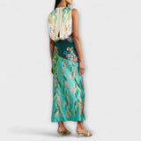 Aisling - Robe Maxi Élégante à Fleurs Drapée et Tordue