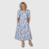 Sarah | Moeiteloze Bloemen Midi-jurk