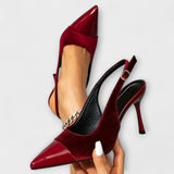 Kathleen - Talons Stiletto à Patchwork en Velours