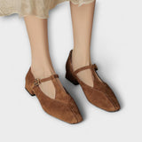 Ella - T-strap à talons bas