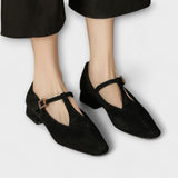 Ella - T-strap à talons bas