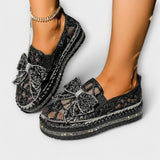 Rue – Mocassin avec nœud en strass