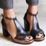 Nadaria - Schwarze Sandalen mit hohem Absatz und offener Zehenpartie im Patchwork-Stil