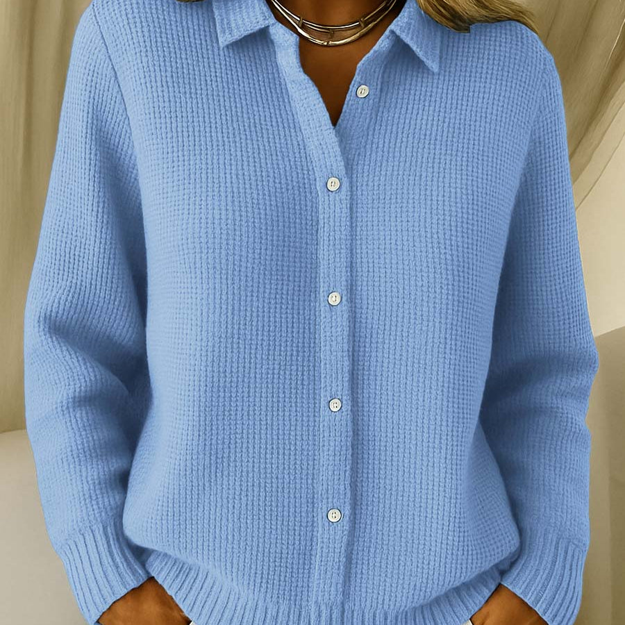 Karin | Strukturierte Waffelstrick Strickjacke