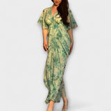 Lana - Robe Florale Élégante à Décolleté en V