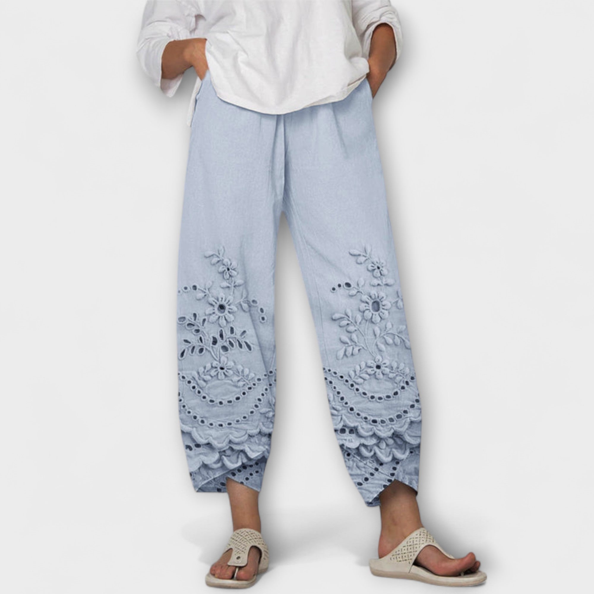 Chloe – Pantalon en Dentelle Imprimé Élégant