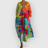 Anastasia - Robe à décolleté en V coloré