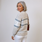 Astrid | Norwegermuster Strickpullover mit Schalkragen Pullover