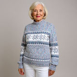 Astrid | Norwegermuster Strickpullover mit Schalkragen Pullover