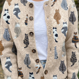Sabine | Strickjacke mit Katzenmotiven