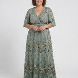Melodi – Langes Blumenmaxikleid mit V-Ausschnitt
