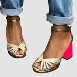 Milviana - Klassische Sandalen mit Knöchelriemen und offener Zehenpartie