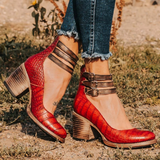 Ginevra - Hochhackige Schuhe mit mehreren Riemen und dicker Sohle
