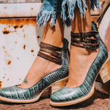 Ginevra - Hochhackige Schuhe mit mehreren Riemen und dicker Sohle