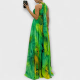 Isalie – Robe maxi en chiffon avec motif floral