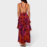 Domenica - Robe en chiffon avec décolleté en V et couches fluides