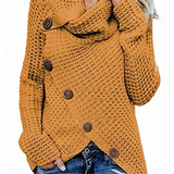 Hiltrud | Strickpullover mit asymmetrischem Knopfsaum