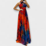 Isalie – Robe maxi en chiffon avec motif floral