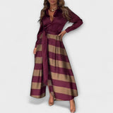 Hedda - Robe chemise longue avec ceinture