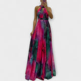 Isalie – Robe maxi en chiffon avec motif floral