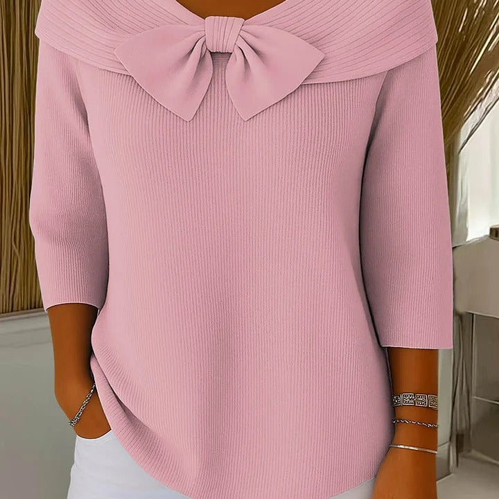 Ruth | Pullover mit Schleife am Ausschnitt