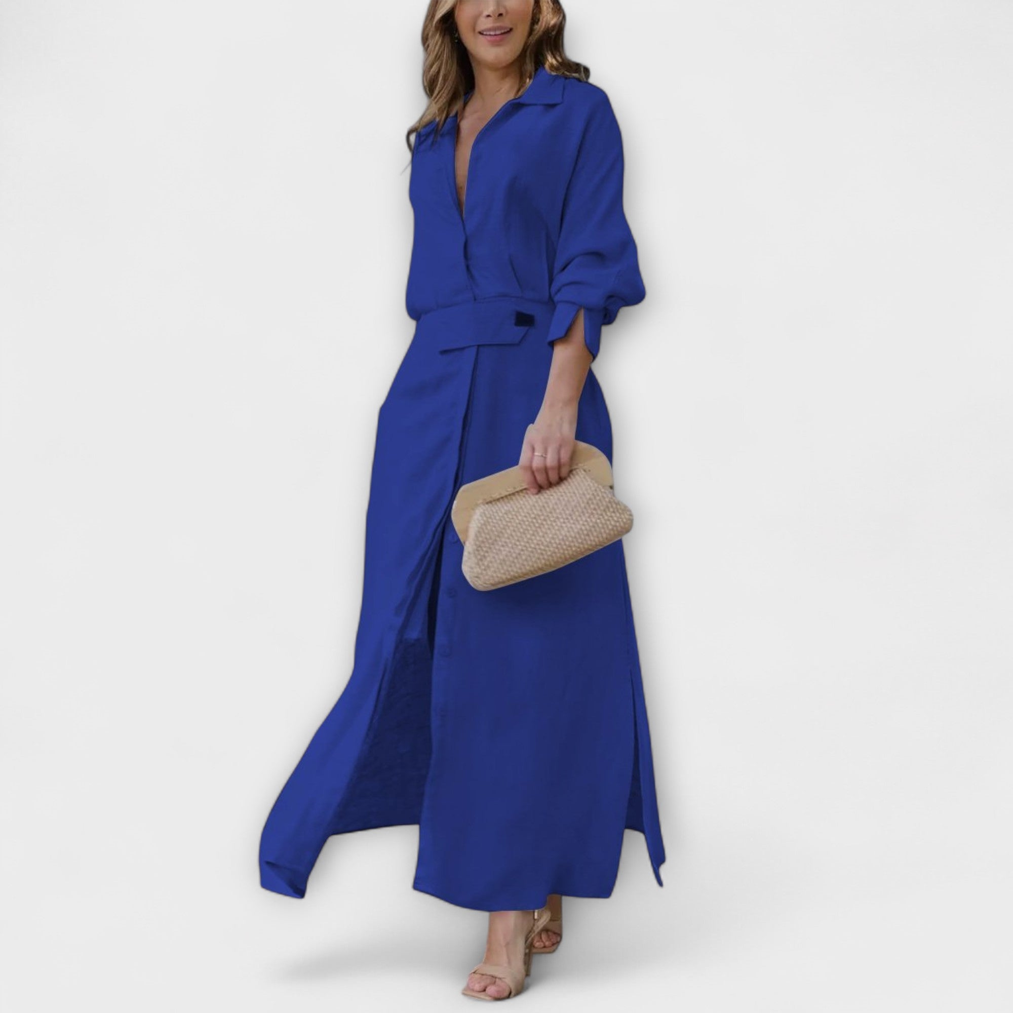 Jeanette - Robe maxi avec décolleté en V