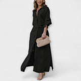 Jeanette - Robe maxi avec décolleté en V