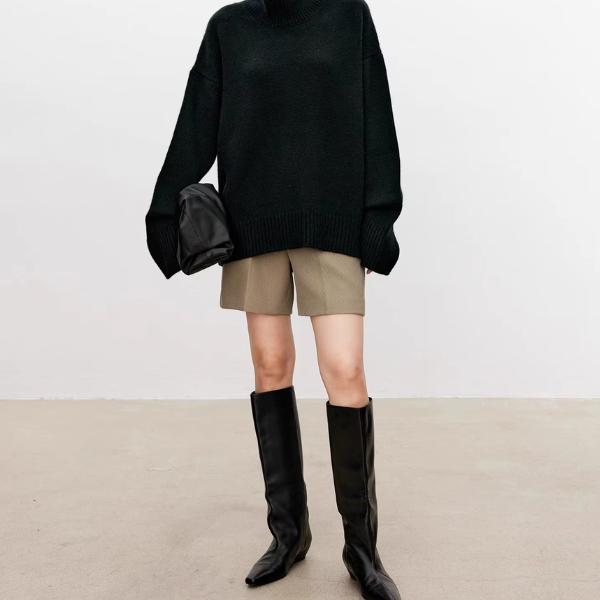 Anneliese | Rollkragen-Pullover aus Kabelstrick