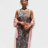 Elveria – Robe maxi avec cardigan assorti