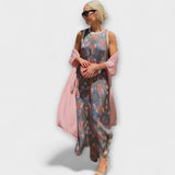 Elveria – Robe maxi avec cardigan assorti