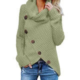 Hiltrud | Strickpullover mit asymmetrischem Knopfsaum