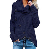 Hiltrud | Strickpullover mit asymmetrischem Knopfsaum