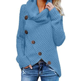 Hiltrud | Strickpullover mit asymmetrischem Knopfsaum