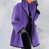 Dorothea | Weiche Wolljacke mit Kontrastborte
