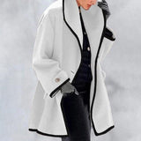 Dorothea | Weiche Wolljacke mit Kontrastborte