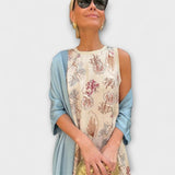 Elveria – Robe maxi avec cardigan assorti