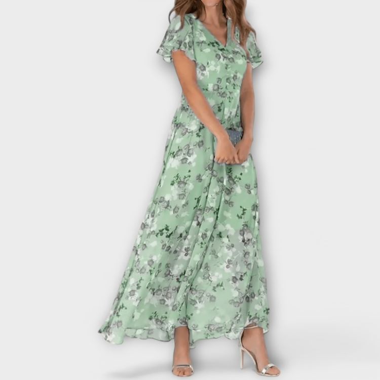 Jasmina | Robe Maxi en Chiffon Floral