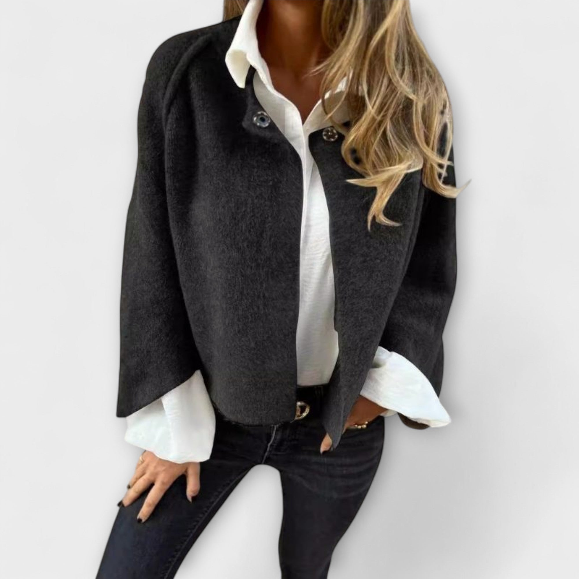 Lena - Veste courte élégante avec col rond