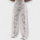 Jeans en patchwork tendance avec dentelle