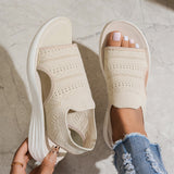 Anne | Sandalen mit Plateau und Strickobermaterial