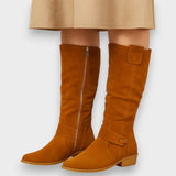 Gisela | Wildleder Stiefel mit Schnalle