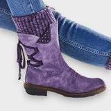 Herta | Winterlicher Strick-Cowboy Stiefel