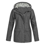 Beate | Wetterfeste Kapuzenjacke mit Streifenfutter